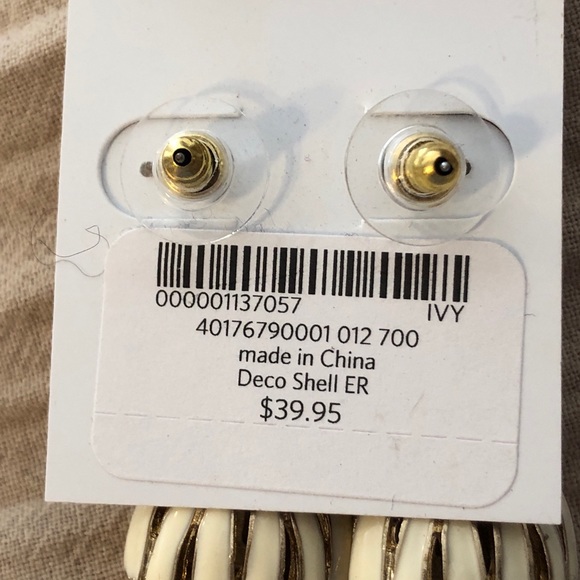 Coldwater Creek Vintage/🆕 Deco Shell pierced earrings - Picture 7 of 7